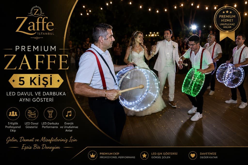 Premium Zaffe — 5 kişi LED davul ve darbuka gösterisi